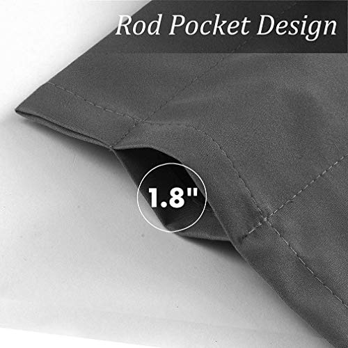 Valea Home Blackout Tiers Curtain for Small Window Rod Pocket Kitchen Curtains Room Darkening Short Curtains for Bedroom, Grey, 30 inch x 24 inch, 2 Panels