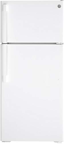 GTE17DTNRWW 28" Energy Star Qualified Top Freezer Refrigerator with 16.63 cu. ft. Capacity; LED Lighting; Adjustable Wire Shelves and Upfront Temperature Controls in White