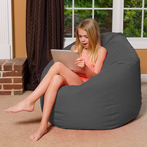 Posh Beanbags Bean Bag Chair, X-Large-48in, Heather Gray