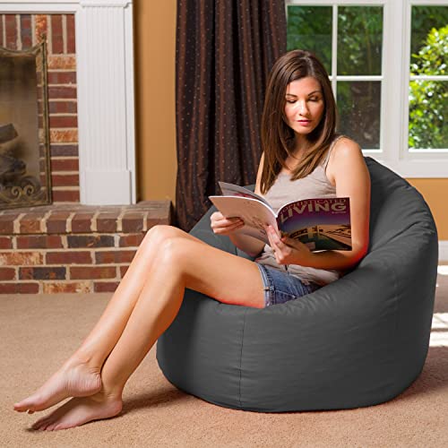 Posh Beanbags Bean Bag Chair, X-Large-48in, Heather Gray