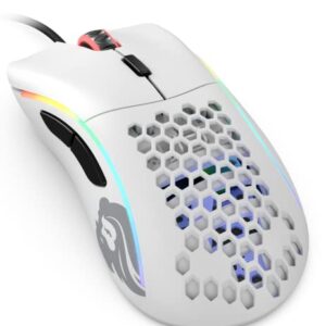 Glorious Gaming Mouse - Glorious Model D Honeycomb Mouse - Superlight RGB PC Mouse - 68 g - Matte White Wired Mouse