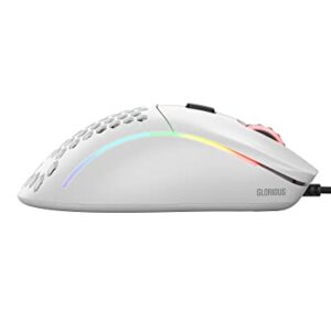 Glorious Gaming Mouse - Glorious Model D Honeycomb Mouse - Superlight RGB PC Mouse - 68 g - Matte White Wired Mouse