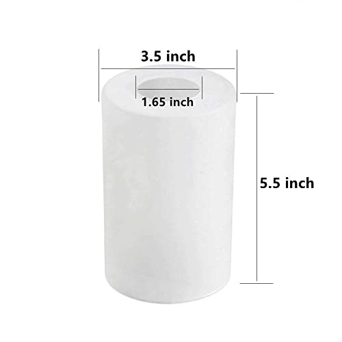 Frosted Light Shade Glass Lamp Shade Pendant Light Shade Replacement Light Fixture Cylinder Shade Diameter 3.5" Height 5.5" Fitter 1.65" (2 Packs)