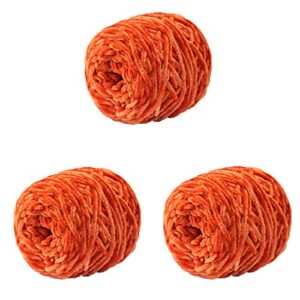 10.58oz 300g chenille velvet yarn orange yellow bulky vegan soft yarn velvet knitting yarn polyester blended cotton chenille yarn hand knitting yarn crochet thread for clothing hat scarf blanket