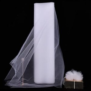 havii 54" x 20 yards (60 ft) white tulle rolls bolt for wedding birthday party decoration tutu table skirt tulle fabric spool wrapping ribbon diy crafts