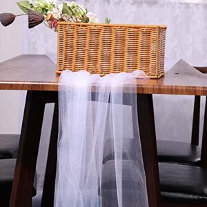 HAVII 54" x 20 Yards (60 ft) White Tulle Rolls Bolt for Wedding Birthday Party Decoration Tutu Table Skirt Tulle Fabric Spool Wrapping Ribbon DIY Crafts