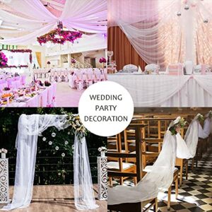 HAVII 54" x 20 Yards (60 ft) White Tulle Rolls Bolt for Wedding Birthday Party Decoration Tutu Table Skirt Tulle Fabric Spool Wrapping Ribbon DIY Crafts