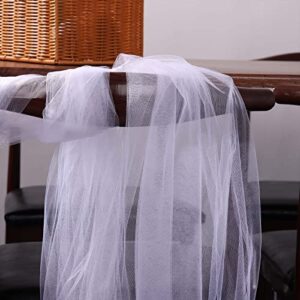 HAVII 54" x 20 Yards (60 ft) White Tulle Rolls Bolt for Wedding Birthday Party Decoration Tutu Table Skirt Tulle Fabric Spool Wrapping Ribbon DIY Crafts