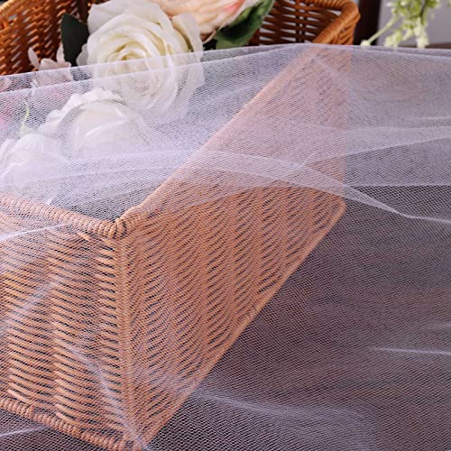 HAVII 54" x 20 Yards (60 ft) White Tulle Rolls Bolt for Wedding Birthday Party Decoration Tutu Table Skirt Tulle Fabric Spool Wrapping Ribbon DIY Crafts