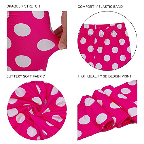 sissycos Women's Polka Dots Printed Leggings 80s Buttery Soft Stretchy Pants (Large-XX-Large, Polka Dots Rose Red)