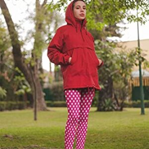 sissycos Women's Polka Dots Printed Leggings 80s Buttery Soft Stretchy Pants (Large-XX-Large, Polka Dots Rose Red)