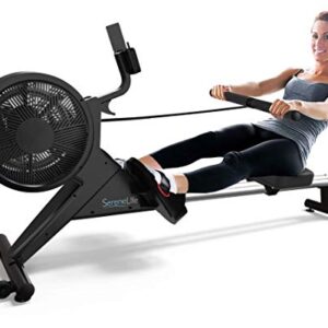 SereneLife Smart Rowing Machine-Home Rowing Machine with Smartphone Fitness Monitoring App-Row Machine for Gym or Home Use-Rowing Exercise Machine Measures Time, Stride, Distance, Calories Burned.