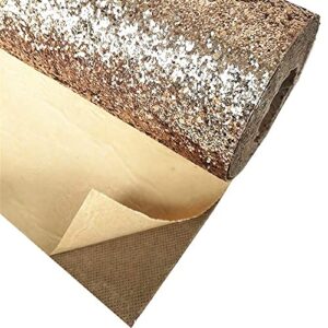 DHHOUSE Self Adhesive Champagne Gold Chunky Glitter Wallpaper, Sparkle Glitter Wallpaper for Wall (17.4in x 16.4ft, Champagne Gold)