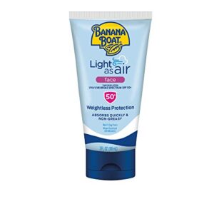 banana boat light as air faces, broad spectrum sunscreen lotion, spf 50, 3oz.