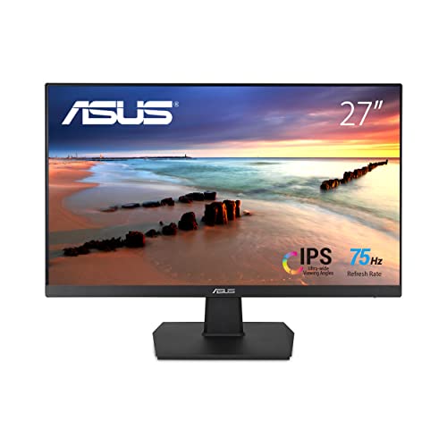 ASUS VA27EHE 27” Eye Care Monitor Full HD (1920 x 1080) IPS 75Hz Adaptive-Sync HDMI D-Sub Frameless,Black