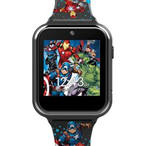 Accutime Kids Marvel Avengers Black Educational Touchscreen Smart Watch Toy for Girls, Boys, Toddlers - Selfie Cam, Learning Games, Alarm, Calculator, Pedometer and more (Model: AVG4597AZ)