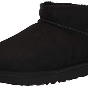 UGG womens Classic Ultra Mini Ankle Boot, Black, 9 US