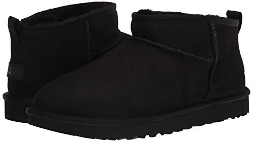 UGG womens Classic Ultra Mini Ankle Boot, Black, 9 US