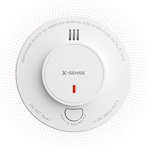 X-Sense 10 Years Battery-Operated Smoke and Fire Alarm with Ionization Sensor, SD19-W, 1-Pack