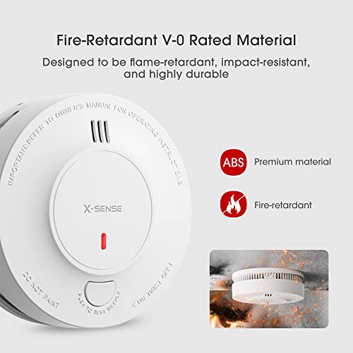 X-Sense 10 Years Battery-Operated Smoke and Fire Alarm with Ionization Sensor, SD19-W, 1-Pack