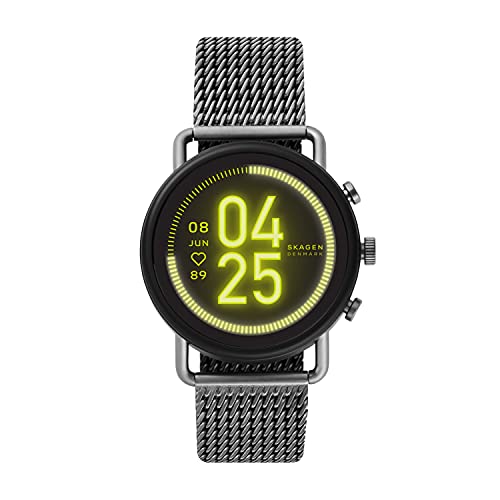 Skagen Connected Falster 3 Gen 5 Stainless Steel Mesh Touchscreen Smartwatch, Color: Gunmetal (Model: SKT5200)