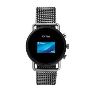 Skagen Connected Falster 3 Gen 5 Stainless Steel Mesh Touchscreen Smartwatch, Color: Gunmetal (Model: SKT5200)