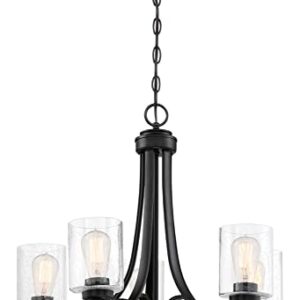 Craftmade 50525-BNK Bolden Clear Seeded Glass Shade Chandelier, 5-Light 500 Watts, Brushed Polished Nickel