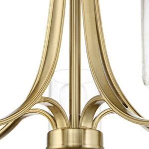 Craftmade 50525-BNK Bolden Clear Seeded Glass Shade Chandelier, 5-Light 500 Watts, Brushed Polished Nickel