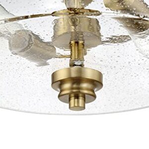 Craftmade 50552-FB Bolden Clear Seeded Glass Shade Semi Flush, 2-Light 120 Watts, Flat Black