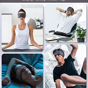 MUSICOZY Bluetooth 5.2 Headband Headphones for Sleep, Wireless Earphones Music Headphones for Side Sleepers Sleeping Earbuds Eye Mask for Mom Women Men Workout Running Cool Unique Gifts