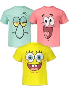 nickelodeon spongebob squarepants toddler boys 3 pack short sleeve t-shirts 3t