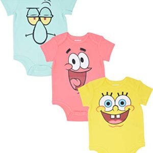 Nickelodeon SpongeBob SquarePants Patrick Squidward Baby Boys 3 Pack Bodysuit Spongebob 0-3 Months