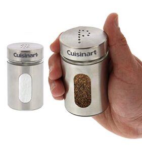 cuisinart salt and pepper shakers set, 2.8 ounces - easy to fill glass salt and pepper shakers with viewing window - great for storing salt and pepper, spices and seasonings - black