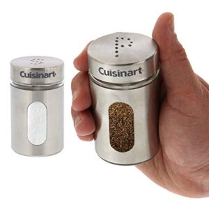 Cuisinart Salt and Pepper Shakers Set, 2.8 ounces - Easy to Fill Glass Salt and Pepper Shakers with Viewing Window - Great for Storing Salt and Pepper, Spices and Seasonings - Black