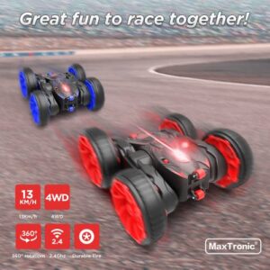 MaxTronic Remote Control Car, RC Cars All Terrain Off Road 4WD Double Sided Running RC Stunt Car, 360° Rotation & Flips RC Crawler Birthday Gift Toys for Boys & Girls Aged 4 5 6 7 8 9 10 11 12