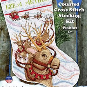 Design Works Crafts Reindeer Ride Counted Cross Stitch Stocking Kit