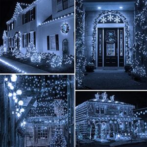 BHCLIGHT 2 Pack Each 72FT 200 LED Solar String Lights Outdoor, Waterproof Solar Fairy Lights with 8 Modes, Solar Outdoor Lights for Christmas Tree Patio Garden Party Decoration Wedding (Cool White)