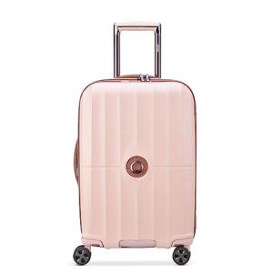 delsey paris st. tropez hardside expandable luggage with spinner wheels, pink, carry-on 21 inch