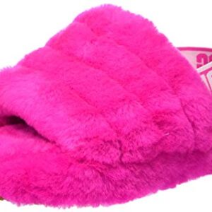 UGG Unisex-Child Fluff Yeah Slide Slipper, Rock Rose, 6 Big Kid US