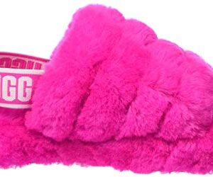 UGG Unisex-Child Fluff Yeah Slide Slipper, Rock Rose, 6 Big Kid US