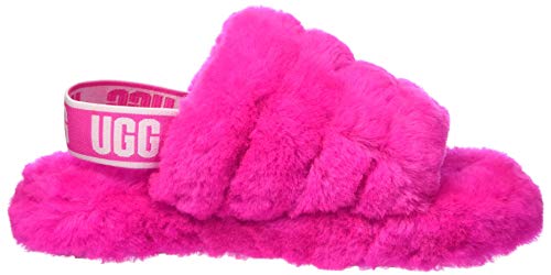 UGG Unisex-Child Fluff Yeah Slide Slipper, Rock Rose, 6 Big Kid US