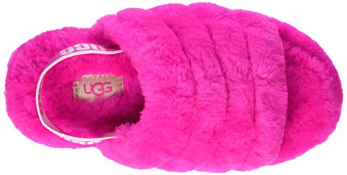 UGG Unisex-Child Fluff Yeah Slide Slipper, Rock Rose, 6 Big Kid US