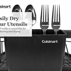 Cuisinart Wire Dish Drying Rack and Tray Set – 3 Piece Set Includes Wire Dish Drying Rack, Utensil Caddy, and Draining Board – Measures 19 x 12.75 x 4.25 Inches – Matte Black/Matte Black Wire