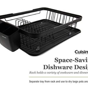 Cuisinart Wire Dish Drying Rack and Tray Set – 3 Piece Set Includes Wire Dish Drying Rack, Utensil Caddy, and Draining Board – Measures 19 x 12.75 x 4.25 Inches – Matte Black/Matte Black Wire