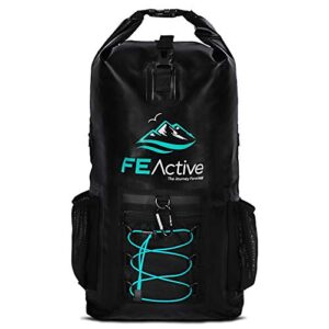 FE Active Dry Bag Waterproof Backpack - 20L Eco Friendly Hiking Backpack. Ideal for Camping Accessories & Fishing Gear. Great Travel Bag, Beach Bag for Kayak & Boating | Designed in California, USA