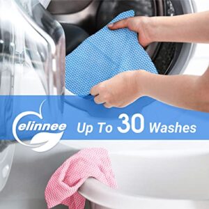 elinnee Reusable Cleaning Cloths Dish Paper Towels, Domestic Cleaning Towels, Multipurpose Quick-Dry Rag Dish Cloths Heavy Duty Handy Wipes for Kitchen 25 Count 14.2"X15.7", Blue