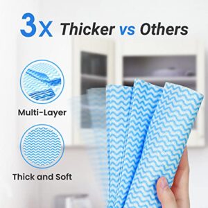 elinnee Reusable Cleaning Cloths Dish Paper Towels, Domestic Cleaning Towels, Multipurpose Quick-Dry Rag Dish Cloths Heavy Duty Handy Wipes for Kitchen 25 Count 14.2"X15.7", Blue