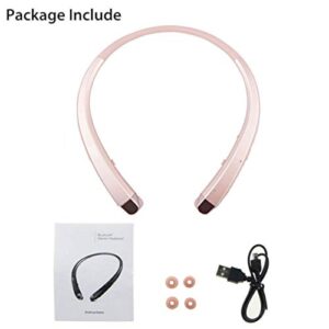 QT S Bluetooth Headset, Lightweight Retractable for Neckband Bluetooth Headphones for Sports Exercise Home & Office, Noise Cancelling Stereo Neckband Wireless Headset Talk 9-10 Hours (Silver)