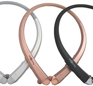 QT S Bluetooth Headset, Lightweight Retractable for Neckband Bluetooth Headphones for Sports Exercise Home & Office, Noise Cancelling Stereo Neckband Wireless Headset Talk 9-10 Hours (Silver)