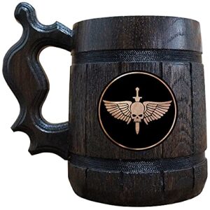 adeptus astartes beer mug, wooden beer stein, gamer gift, personalized beer stein, 40k tankard, custom gift for men, gift for him